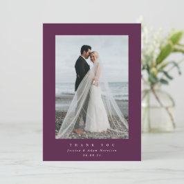 Cartão De Agradecimento Casamento de Fotografias de Solteiro Ultra Minimal