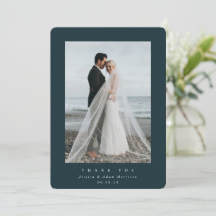Cartão De Agradecimento Casamento de Fotografias de Solteiro Ultra Minimam