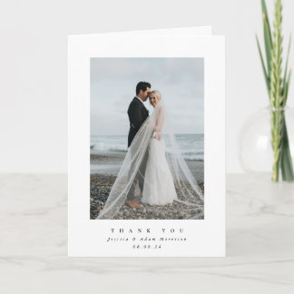 Cartão De Agradecimento Casamento de Fotografias de Solteiro Ultra Minimo