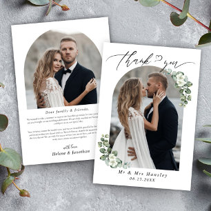 Cartão De Agradecimento Casamento de Fotografias do Arch Botânico Eucalypt