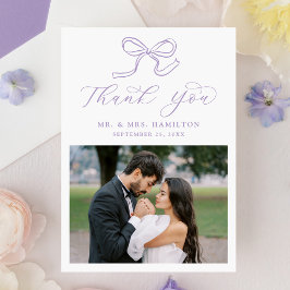 Cartão De Agradecimento Casamento de Fotografias do Arco Elegante