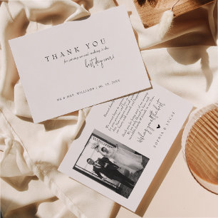 Cartão De Agradecimento Casamento de Fotografias do Melhor Dia Simples Clá