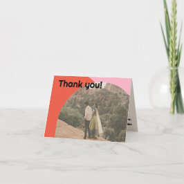 Cartão De Agradecimento Casamento de Fotografias do Orçamento Retro Cor-de