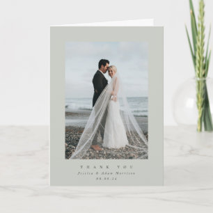 Cartão De Agradecimento Casamento de Fotografias do Solteiro Ultra Mínimo