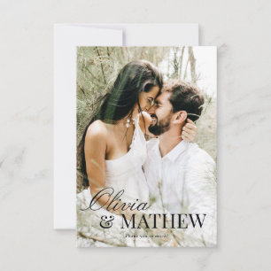 Cartão De Agradecimento Casamento de Fotografias Elegante Clássico do BUDG