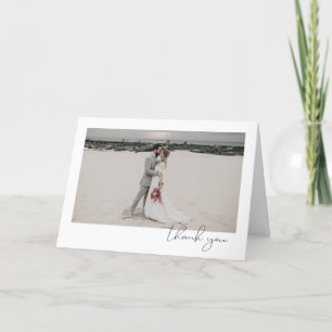 Cartão De Agradecimento Casamento de Fotografias Mínimo e Simples Elegante