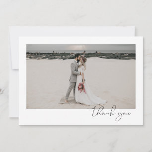 Cartão De Agradecimento Casamento de Fotografias Mínimo e Simples Elegante