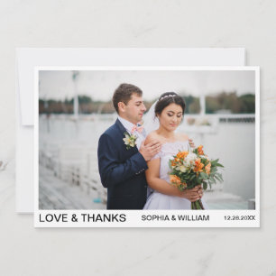 Cartão De Agradecimento Casamento de Fotografias Personalizadas de Script