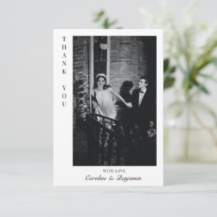 Cartão De Agradecimento Casamento de Fotografias Personalizadas Modernas e