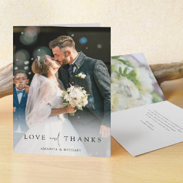 Cartão De Agradecimento Casamento de Fotografias Personalizadas Modernas e