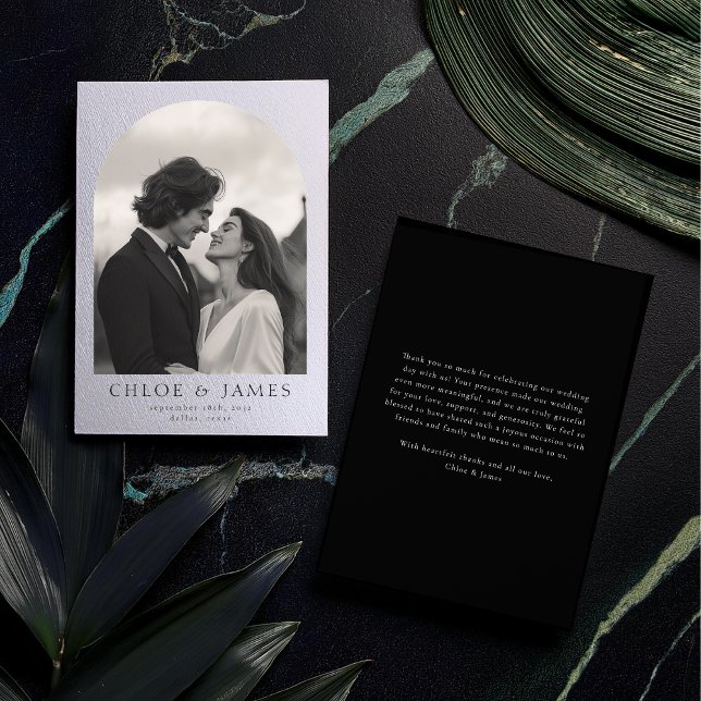 Cartão De Agradecimento Casamento de Fotografias Personalizadas Moderno El (Criador carregado)