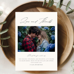 Cartão De Agradecimento Casamento de Fotografias Personalizadas Moderno El