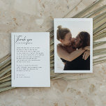 Cartão De Agradecimento Casamento de Fotografias Românticas Simples, Moder<br><div class="desc">Um elegante e moderno cartões de agradecimentos fotográfico que combina com nossa coleção de Foto Romântica Simples, Moderna e Minimalista. Este design apresenta o texto em uma tipografia sorifônica elegante. Há uma mensagem de obrigado, personalizada e sentida, para expressar sua gratidão aos amigos e à família. A parte de trás...</div>