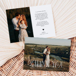 Cartão De Agradecimento Casamento de Fotografias Rustic Elegance