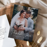 Cartão De Agradecimento Casamento de Fotografias Simples com Script Modern<br><div class="desc">Cartões de agradecimentos Simples De Casamento De Fotos De Script Moderno. Clique no botão editar para personalizar este design para ajustado das suas necessidades.</div>