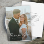 Cartão De Agradecimento Casamento de Fotografias Simples com Script Modern<br><div class="desc">Cartões de agradecimentos Simples De Casamento De Fotos De Script Moderno. Clique no botão editar para personalizar este design para ajustado das suas necessidades.</div>