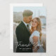 Cartão De Agradecimento Casamento de Fotografias Simples com Script Modern (Frente/Verso)