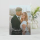 Cartão De Agradecimento Casamento de Fotografias Simples com Script Modern (Em pé/Frente)
