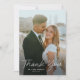 Cartão De Agradecimento Casamento de Fotografias Simples com Script Modern (Frente)