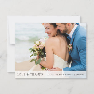 Cartão De Agradecimento Casamento de Fotografias Simples Personalizado