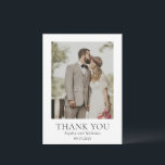 Cartão De Agradecimento Casamento de Fotografias Simples Preto e Branco Mo<br><div class="desc">Cartões de agradecimentos de casamento moderno,  com um simples e elegante design.</div>