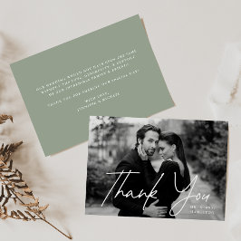 Cartão De Agradecimento Casamento de Fotografias Verdadeiras do Script Cas