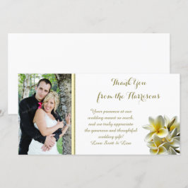 Cartão De Agradecimento Casamento de Fotos da Plumeria Amarela Obrigado