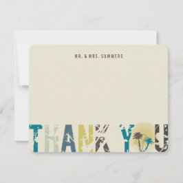 Cartão De Agradecimento Casamento de Fotos de Palmeiras Tropicais