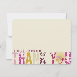 Cartão De Agradecimento Casamento de Fotos de Palmeiras Tropicais