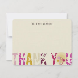 Cartão De Agradecimento Casamento de Fotos de Palmeiras Tropicais