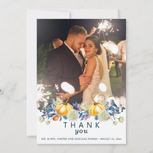 Cartão De Agradecimento Casamento de Fotos de Queda