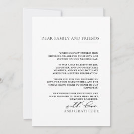 Cartão De Agradecimento Casamento de Fotos Elegante Simples