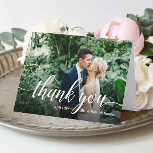 Cartão De Agradecimento Casamento de Fotos Favorito Obrigado