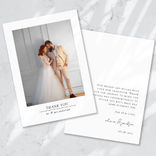 Cartão De Agradecimento Casamento de Fotos Minimalista