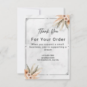 Cartão De Agradecimento Casamento de Fotos Minimalista do Mármaco Branco