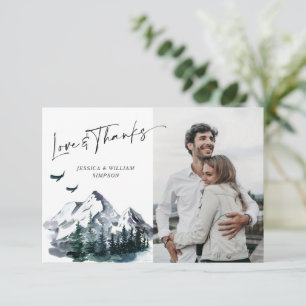 Cartão De Agradecimento Casamento de FOTOS na Floresta das Montanhas de Wa