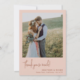 Cartão De Agradecimento Casamento de Fotos Personalizadas Romântica com Du