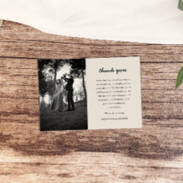 Cartão De Agradecimento Casamento de Fotos Simples e Minimalista