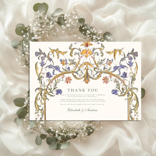 Cartão De Agradecimento Casamento de Frame Floral, Ornamentado Vitoriano G