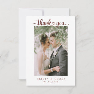 Cartão De Agradecimento Casamento de Frame Laranja Elegante