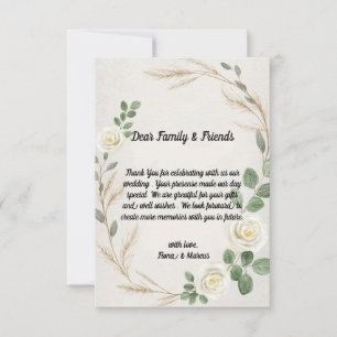 Cartão De Agradecimento Casamento de Grass de Boho Russo Clássico