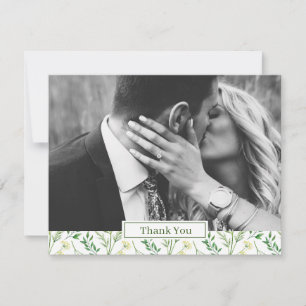 Cartão De Agradecimento Casamento de Herbo Botânico primavera Verde