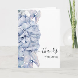 Cartão De Agradecimento Casamento de Hydrangeas Azul
