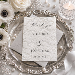 Cartão De Agradecimento Casamento de Inverno Elegante