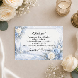 Cartão De Agradecimento Casamento de Inverno Encantado