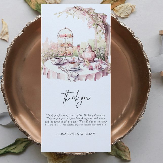 Cartão De Agradecimento Casamento de Jardim de Aquarela (Criador carregado)