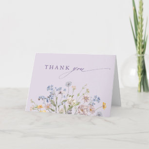 Cartão De Agradecimento Casamento de Jardim de Flores Silvestres de Primav