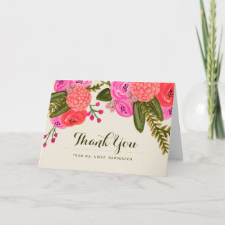 Cartão De Agradecimento Casamento de Jardim Vintage Obrigado