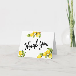 Cartão De Agradecimento Casamento De Lemons Por Aquarela Obrigado Tipograf