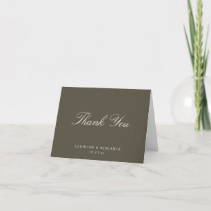 Cartão De Agradecimento Casamento de Letra Clássica Elegante Acolhido Marr